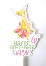 Tinkerbell cake topper Personalised ANY NAME & AGE X1
