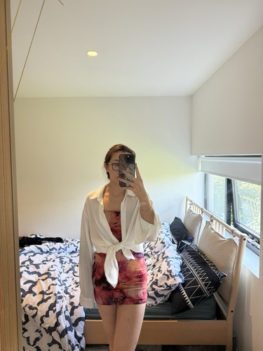 White satin blouse - white,