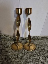 Pair of Spira Twistl Brass Candlesticks Candle Holders