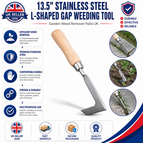 Stainless steel l shaped - 13.5",