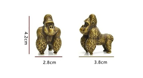 Vintage brass gorilla figurine - brass,