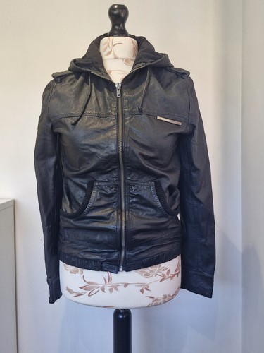 Superdry black genuine leather - black,