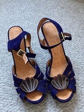 Chie Mihara Handcrafted Purple Suede Heels
