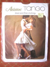 ARISTOC VINTAGE SHEER SEAMFREE 100% NYLON STOCKINGS CORIANDER 24cm 9.5 SEALED
