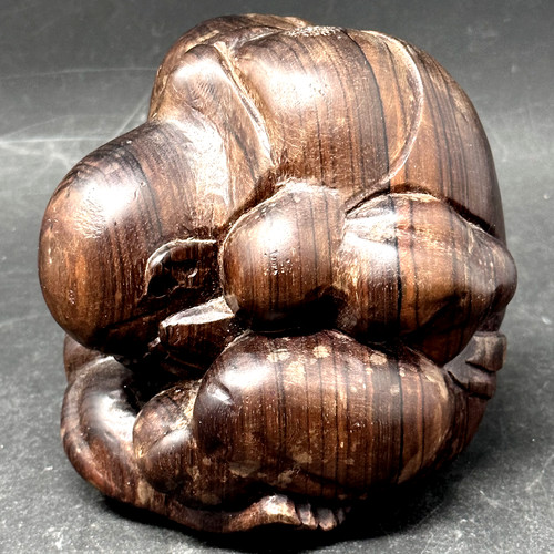 Carved wooden ball shaped monk - ball,
