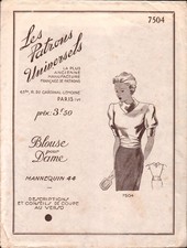 Unused Vintage FRENCH Sewing Pattern - Blouse pour Dame - Mannequin 44