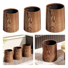 Wood Grain Trash Can Waste Bin Multipurpose Fashion Household Rubbish Bin for