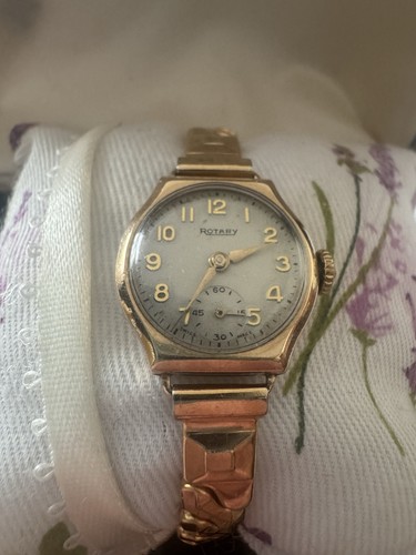 9ct gold cased vintage ladies - gold,