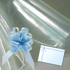 Large Clear Cello Bags & Bow Cellophane Gift Wrap Birthday Mothers Day Hampers