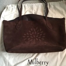 Mulberry Suede Tree Tote Bag