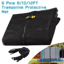 8/10/12FT Trampoline Protective Net Nylon Trampoline Net Protection Guard 6Poles