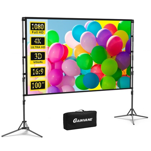 100 projector screen with - projector,