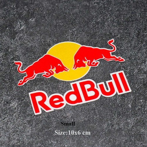 Reflective red bull sticker - red,
