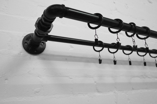 Curtain pole rail - pole, tension