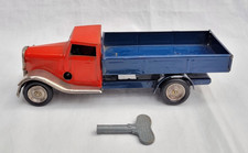 Vintage Pressed Steel Clockwork Tri-ang Minic Toys 25M Delivery Truck With Key