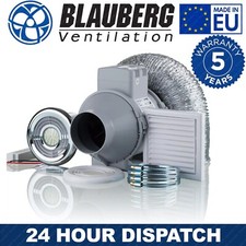 Blauberg Turbo-E Bathroom Shower Fan Kit 100mm with Timer & LED Light