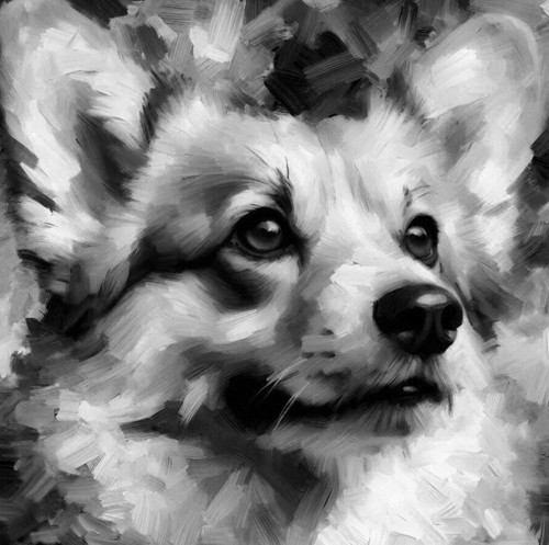 Original corgi painting dog - corgi,