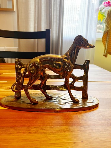 Vintage brass greyhound - vintage,
