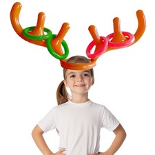 Inflatable Reindeer Antler Ring Toss Game Fun Xmas Party Toy for Kids Adults