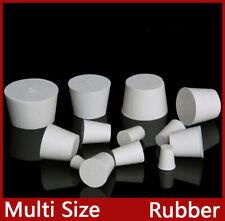 Rubber Bung Stopper Tapered Plug Solid Test Tubes Bungs Solid Hole Stopper White