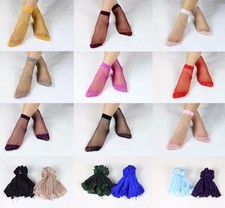 10pairs Women's Ultra Thin Ankle Socks Transparent Short Silk Stockings