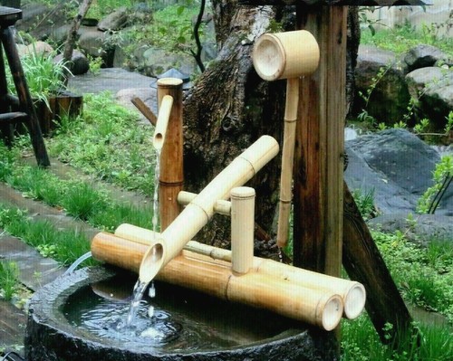 Bamboo accents water feature - bamboo,