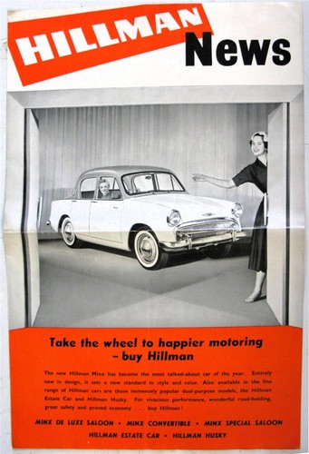 Hillman news newspaper c1956 - hillman,