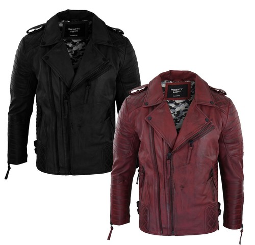 Mens biker jacket - biker, zip
