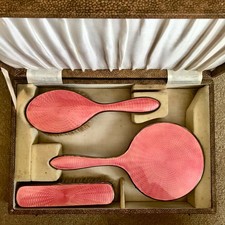 Vintage Pink Guilloche Enamel