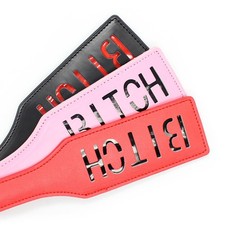 PU Leather "BITCH" Spanking Paddle Bondage Gimp 3 Colors