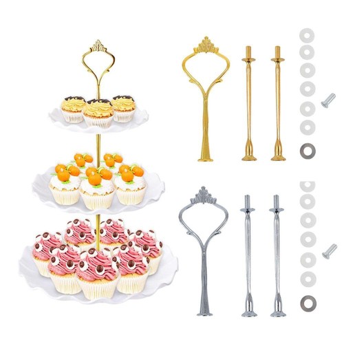 Tier cake cupcake plate gold - 3,