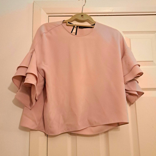 Zara women pink solid - zara, round