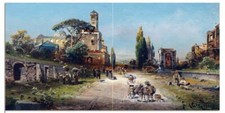 Tile mural landscape chapel - chapel, by