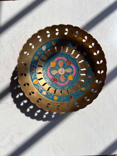 Vintage india brass pierced - brass,