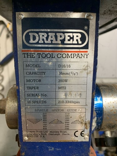 Draper d16 drill press - draper,