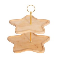 Wooden Cake Stand 2 Tier Star