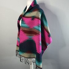 RIVER ISLAND Navajo Aztec Soft Scarf Blanket Oversized Shawl/Wrap Fringe Studded