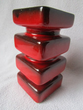 Steuler Rare Ceramic Vase Design Cari Zalloni Red/Black 4 Tier 13.8cm Excellent