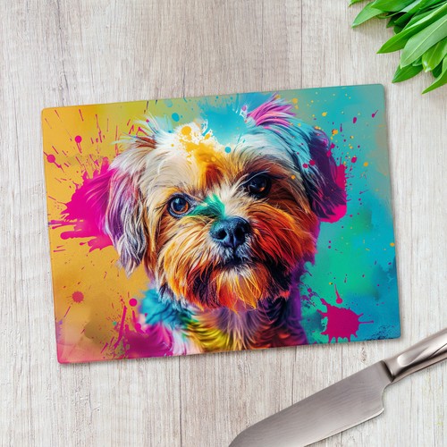 Dog colour splash artwork - colour,