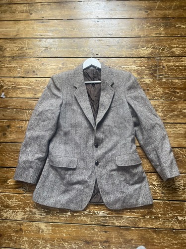 Harris tweed herringbone grey - tweed,