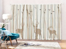 Attractive Strong Deer 3D Curtains Blockout Photo Printing Curtains Drape Fabric