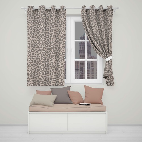 Leopard print eyelet blackout - leopard,