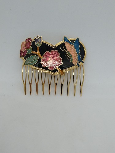 Vintage cloisonne enamel hair - vintage,