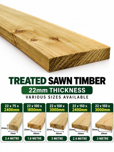 Treated sawn timber 22mm - treated,