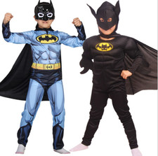 Party Superhero Outfit Kids Boys Batman Cosplay Fancy Dress Up Costume Carnivalb