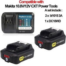 2x10.8V 12V 3Ah Li-Ion CXT Battery with charger for Makita BL1040 BL1015 BL1020 