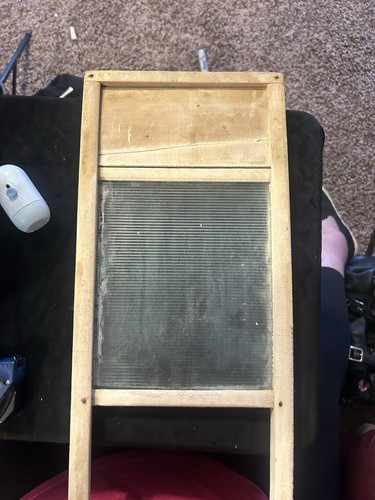 Wood and glass washboard - wood,