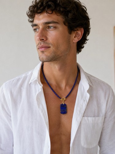 Lapis lazuli bead necklace - bead,