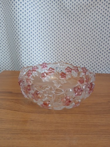 Vintage clear frosted - &, pink