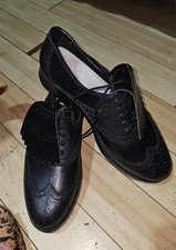 Stylo  Black Brogue Leather Lace Up Golf Shoes UK 9